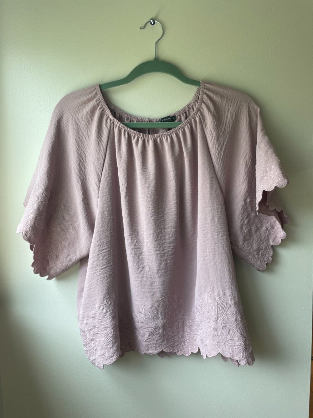NWOT Adrianna Papell Soft Pink/Lavender Embroidered Floral Top Size S - Picture 14 of 15